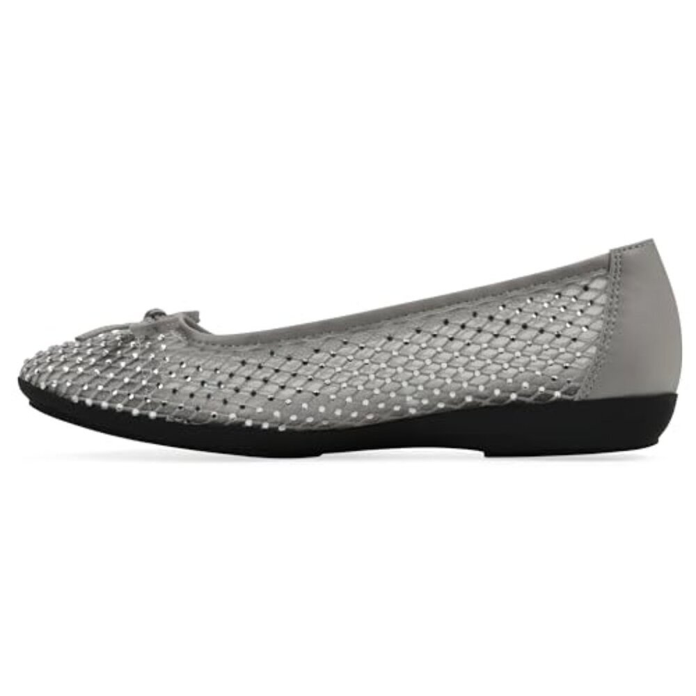 Cushioned Mesh Ballet Flats with Rhinestone Bow - Size 8 - Picture 5 of 8